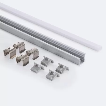 Profilé Aluminium ruban encastrable de sol avec diffuseur Continu pour Ruban LED