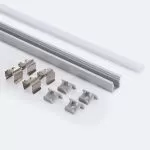 Profilé Aluminium ruban encastrable de sol avec diffuseur Continu pour Ruban LED