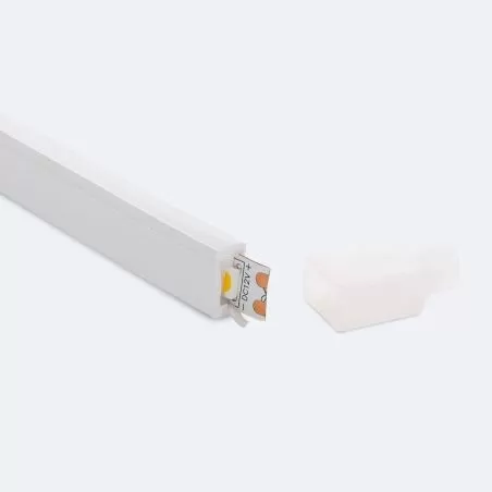 Profilé Aluminium ruban encastrable de sol avec diffuseur Continu pour Ruban LED