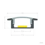 Profilé Aluminium ruban encastrable de sol avec diffuseur Continu pour Ruban LED