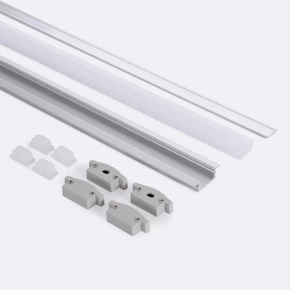 Profilé Aluminium ruban encastrable de sol avec diffuseur Continu pour Ruban LED