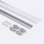 Profilé Aluminium ruban encastrable de sol avec diffuseur Continu pour Ruban LED