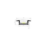 Profilé Aluminium ruban encastrable de sol avec diffuseur Continu pour Ruban LED