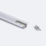 Profilé Aluminium ruban encastrable de sol avec diffuseur Continu pour Ruban LED