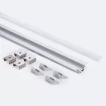 Profilé Aluminium ruban encastrable de sol avec diffuseur Continu pour Ruban LED