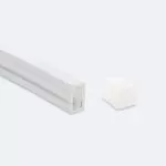 Profilé Aluminium ruban encastrable de sol avec diffuseur Continu pour Ruban LED