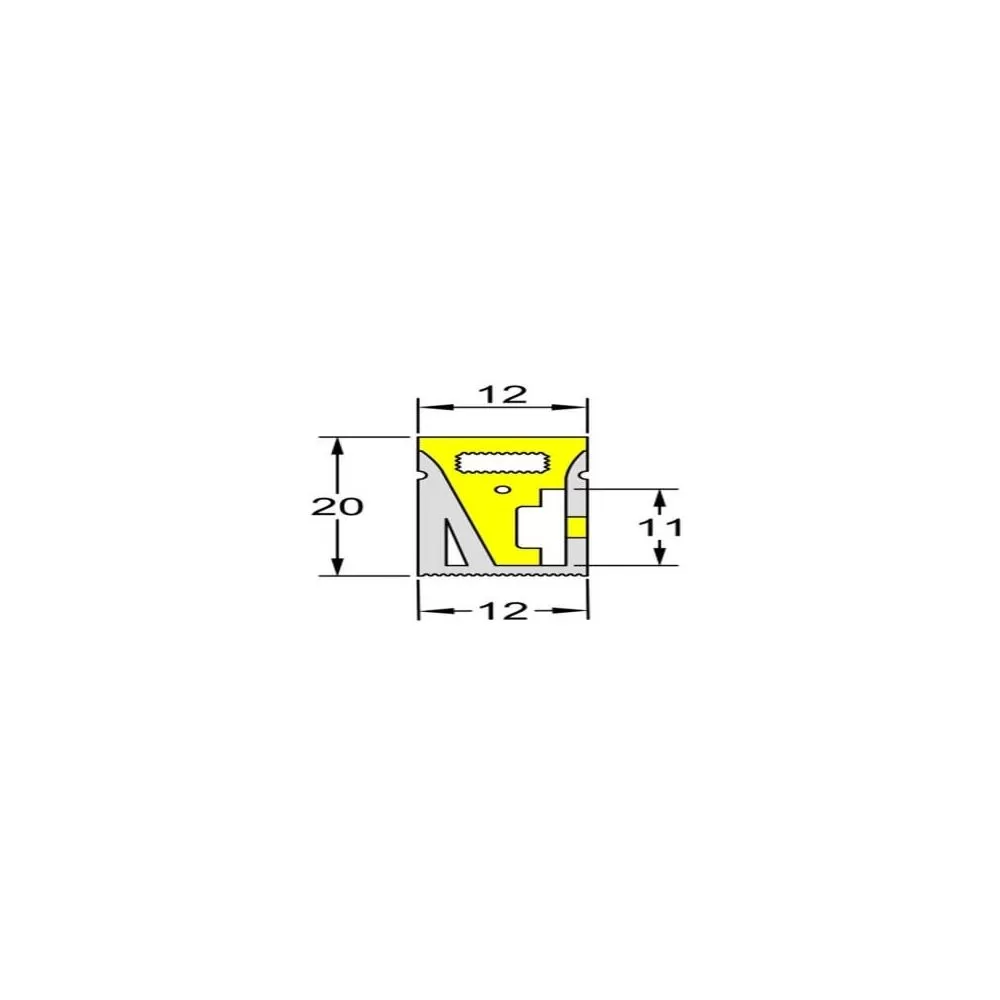 Profilé Aluminium ruban encastrable de sol avec diffuseur Continu pour Ruban LED