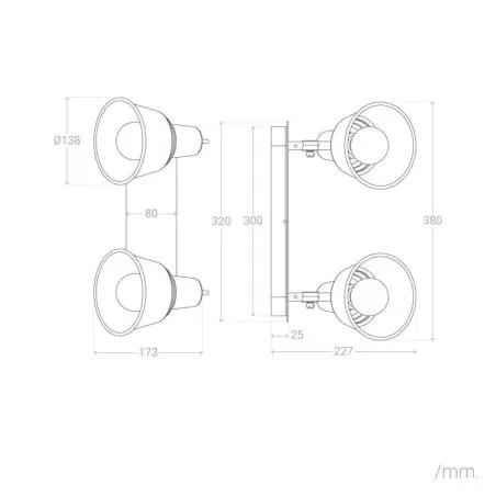 applique-plafonnier-double-patere-orientable-noir-culot-e14-effet-cage