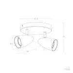 applique-plafonnier-gris-spot-orientable-2x-gu10