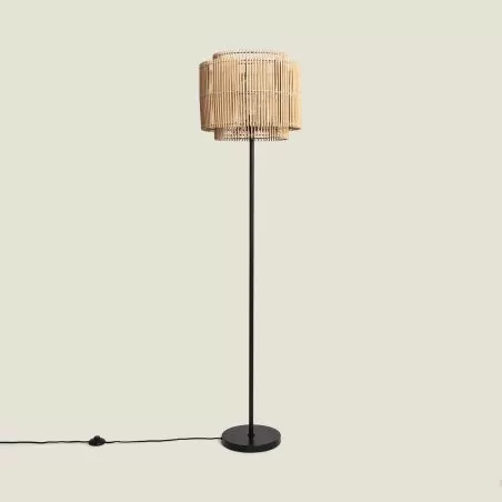 lampadaire-a-poser-160cm-metal-noir-et-bambou-culot-e27
