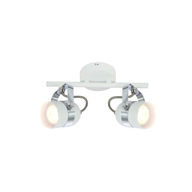 applique éclairage mural ou de plafond spot patere orientable noir et chrome-culot gu10