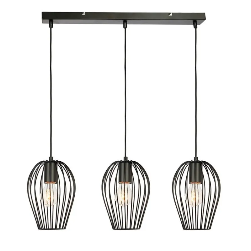 SUSPENSION 36cm design noire lustre plafonnier culot ampoule e27
