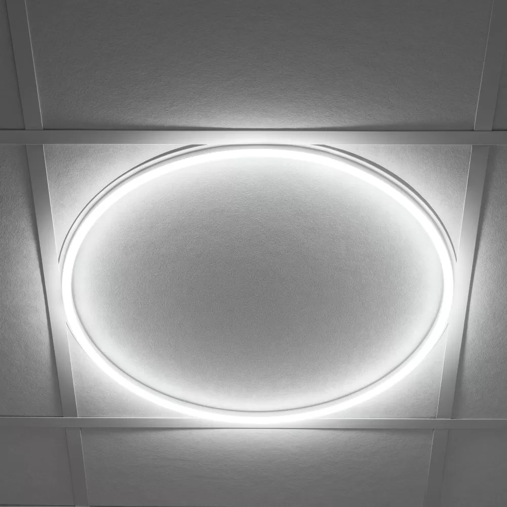 Plafonnier dalle ronde led 40w-3500lm-4000k-avar bureau acceuil