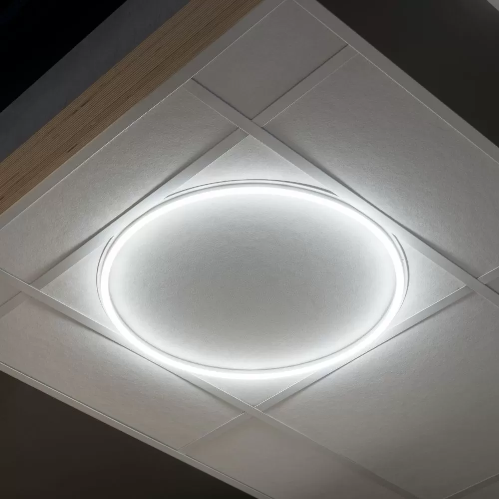 Plafonnier dalle ronde led 40w-3500lm-4000k-avar bureau acceuil