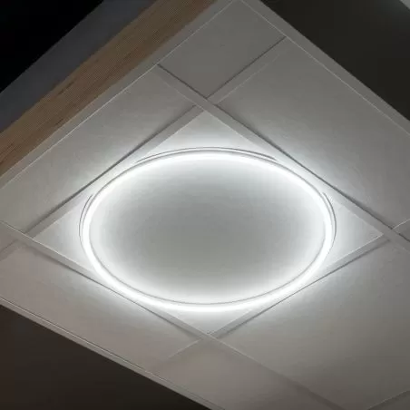 Plafonnier dalle ronde led 40w-3500lm-4000k-avar bureau acceuil