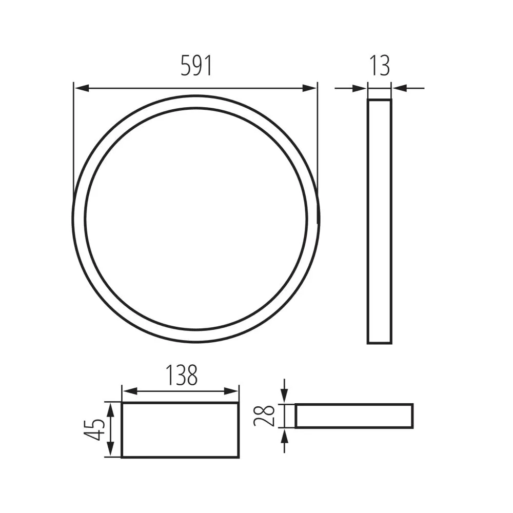 Plafonnier dalle ronde led 40w-3500lm-4000k-avar bureau acceuil