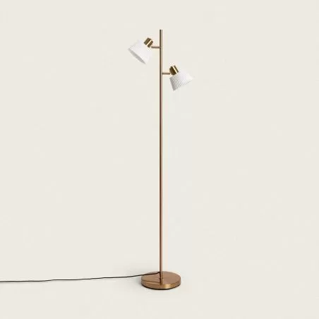 lampadaire-pied-154cm-metal-dore-et-abat-jour-culot-e14