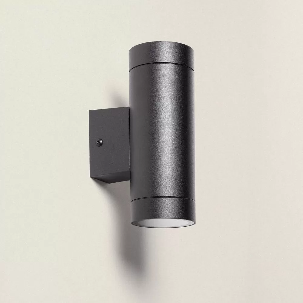 applique-noire-aluminium-tube-double-culot-gu10