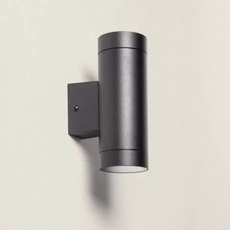 applique-noire-aluminium-tube-double-culot-gu10