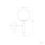 applique-murale-boule-blanche-culot-e14-metal-dore