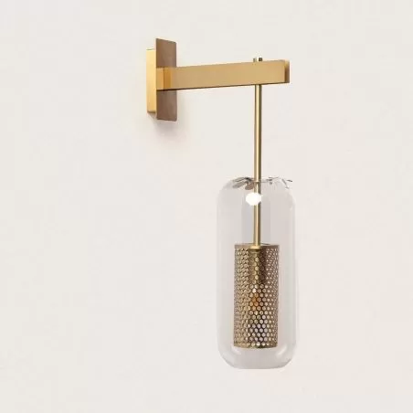 applique-murale-metal-dore-et-verre-