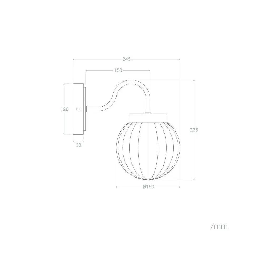 applique-murale-metal-dore-et-boule-verre-ip44