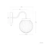 applique-murale-metal-dore-et-boule-verre-ip44