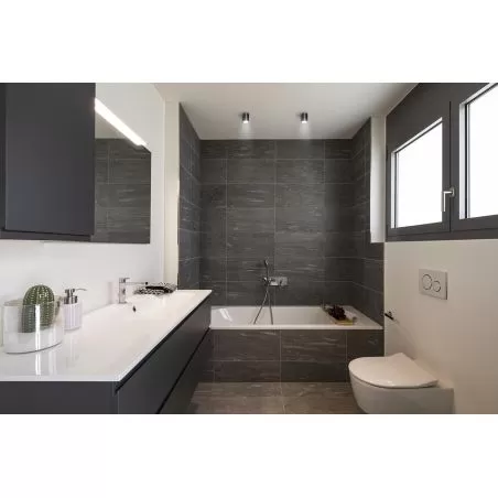 Plafonnier noir gu10 AQILO IP65 DSO-B salle de bain