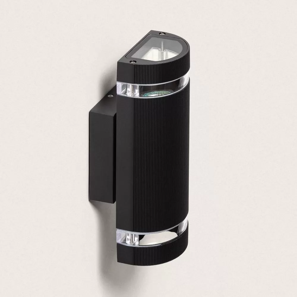 applique-noire-aluminium-tube-double-culot-gu10