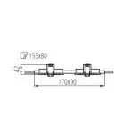 Support spot double SEIDY CT-DTL250-W M Plafonnier