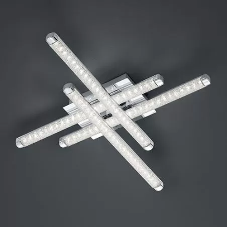 TRIO Plafonnier intérieur chrome et blanc STREET - Pas cher