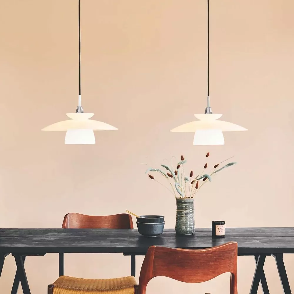 SCANDINAVIA suspension diam.40 opal/chrome