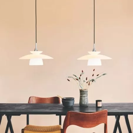 SCANDINAVIA suspension diam.40 opal/chrome