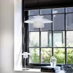 SCANDINAVIA suspension diam.40 opal/chrome