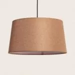 suspension-abat-jour-lin-40cm-culot-e27-marron