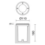 Encastré ESTAMBUL IP67 GU10 Laiton vieilli - Pas cher