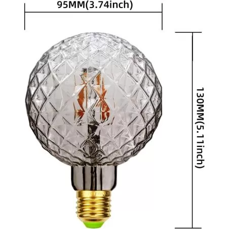 Ampoule Intérieur Verre fumé 230V. LED 4w-400lm-2700k