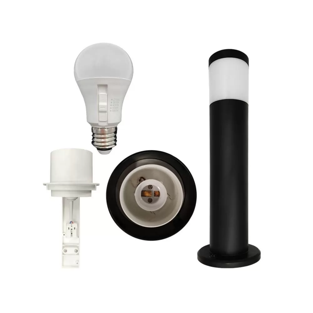 borne-potelet-noir-57cm-9w-led-5-teintes-900-lumens