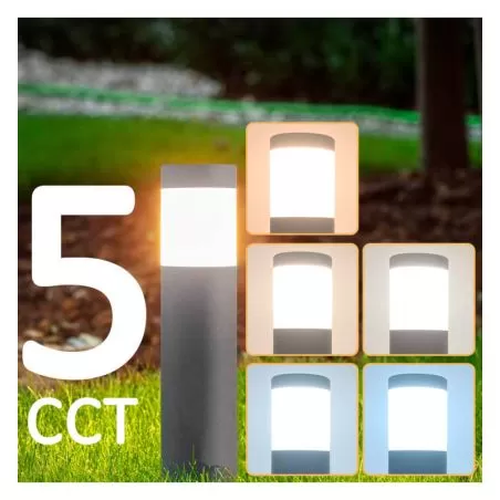 borne-potelet-noir-57cm-9w-led-5-teintes-900-lumens