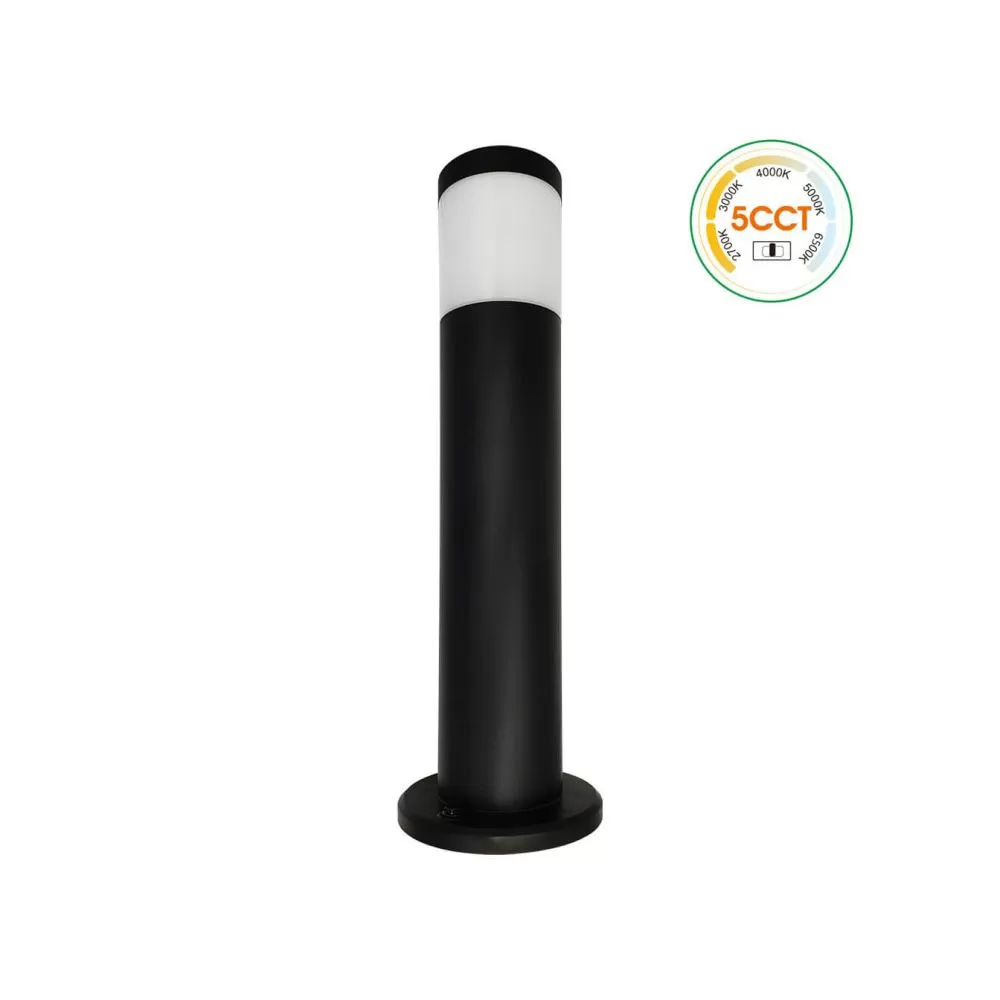 borne-potelet-noir-57cm-9w-led-5-teintes-900-lumens