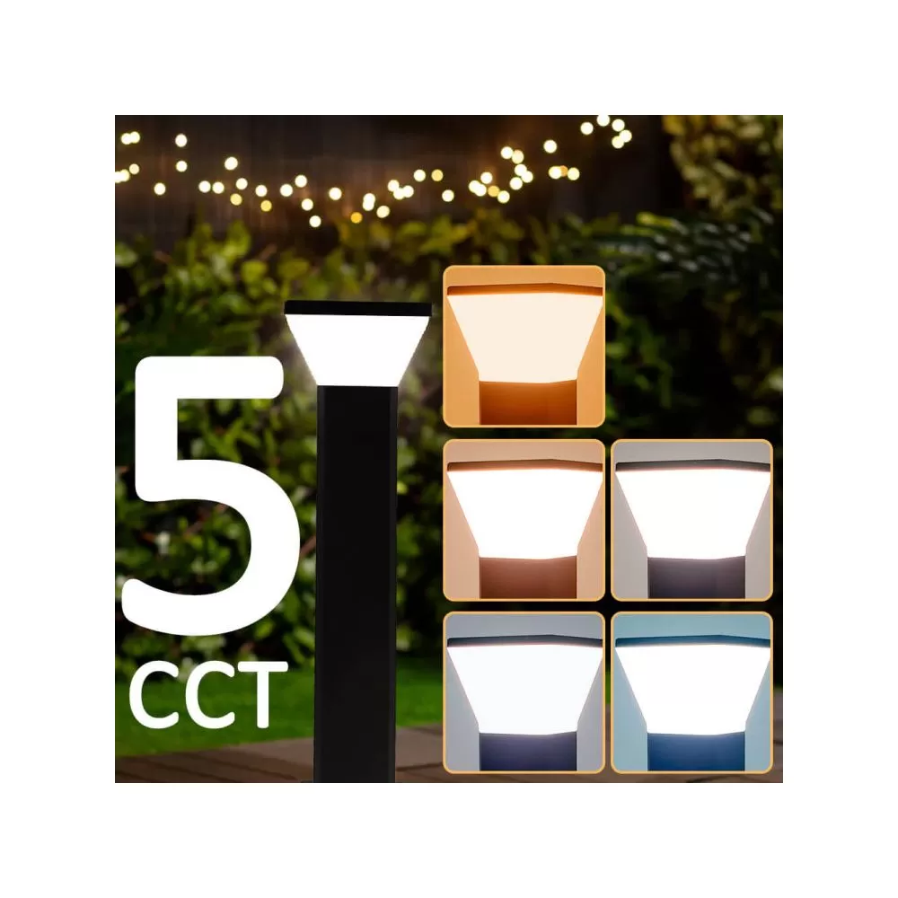 borne-potelet-noir-57cm-9w-led-5-teintes-900-lumens