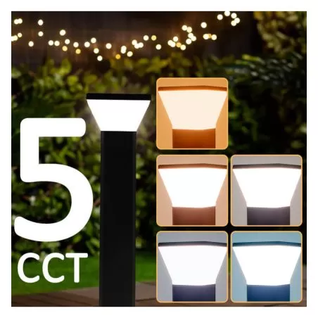 borne-potelet-noir-57cm-9w-led-5-teintes-900-lumens