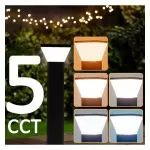 borne-potelet-noir-57cm-9w-led-5-teintes-900-lumens