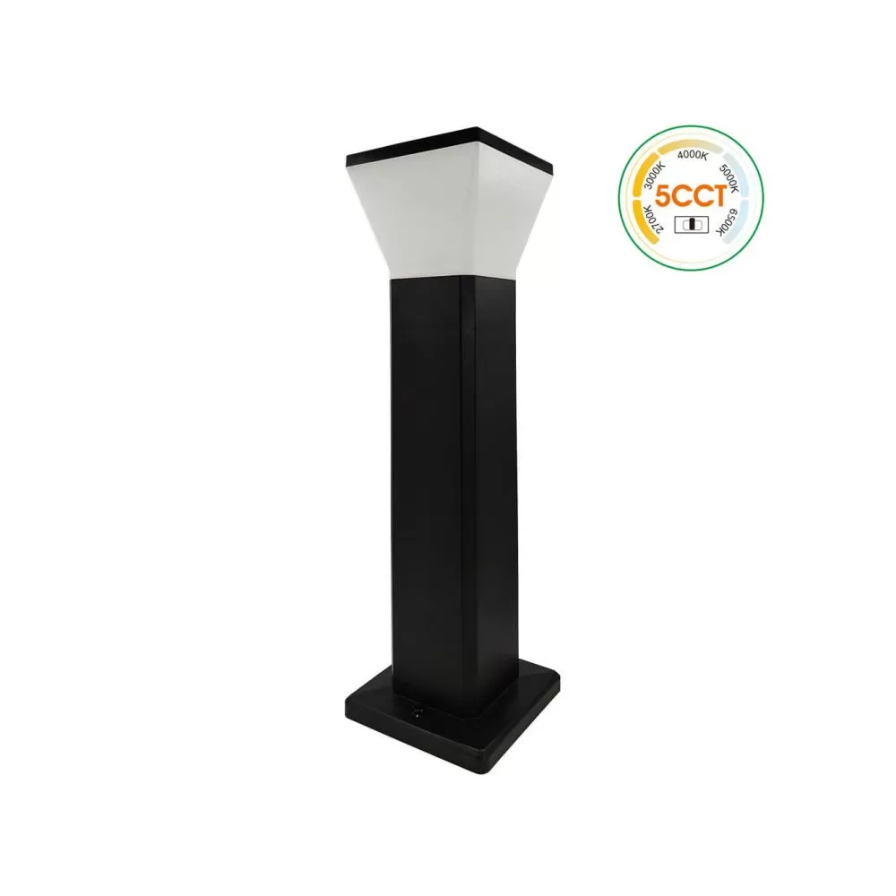 borne-potelet-noir-57cm-9w-led-5-teintes-900-lumens