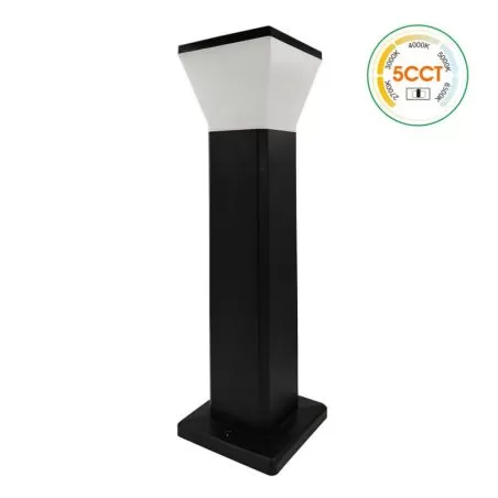 borne-potelet-noir-57cm-9w-led-5-teintes-900-lumens