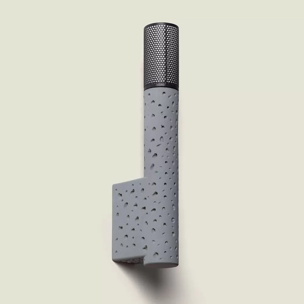 applique-tube-ciment-et-metal-noir-culot-g9
