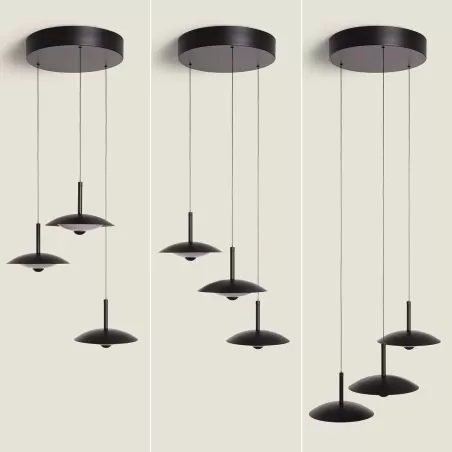 suspension-led-24w-cct-triple-disques-noir-30cm-