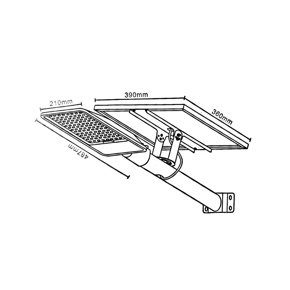 kit-support-mural-candelabre-solaire-led-3300lm-panneau-solaire-crepusculaire-temporise-telecommande