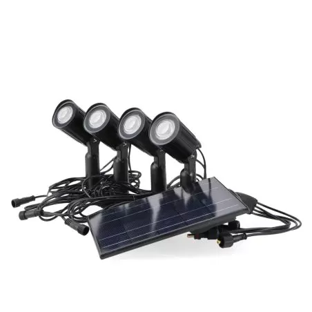 kit-4-spots-led-piquet-panneau-solaire
