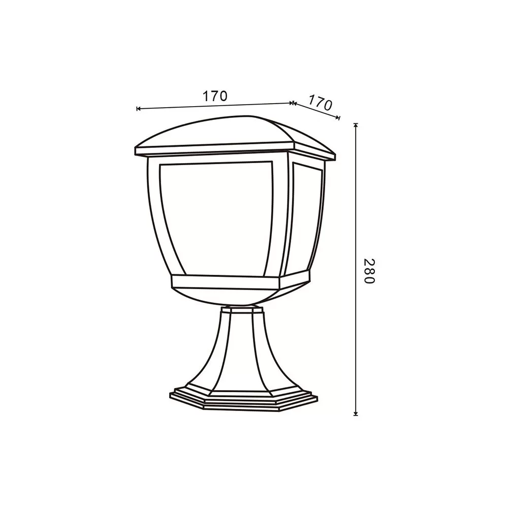 borne-potelet-exterieur-lanterne-28cm-noire-culot-e27